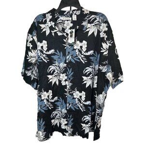 SOLD! Cubavera Black Floral Print Short Sleeve